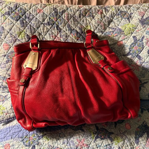 B. Makowsky Vintage Red Leather Bag - Picture 2 of 6